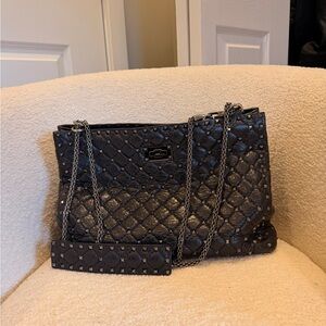 Valentino Garavani Rockstud Spike Black Quilted Shoulder Bag